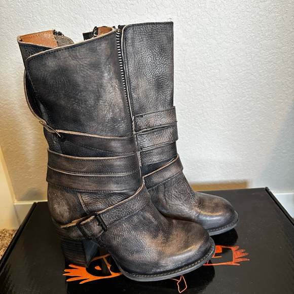 Freebird - Barker Black Leather Tall Boots - Picture 4 of 8